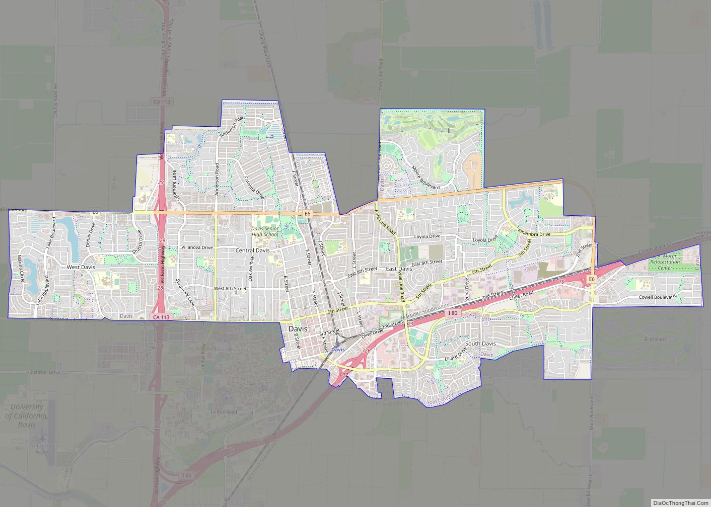 Map of Davis city
