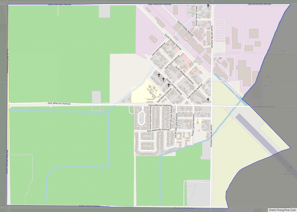 Map of Del Rey CDP