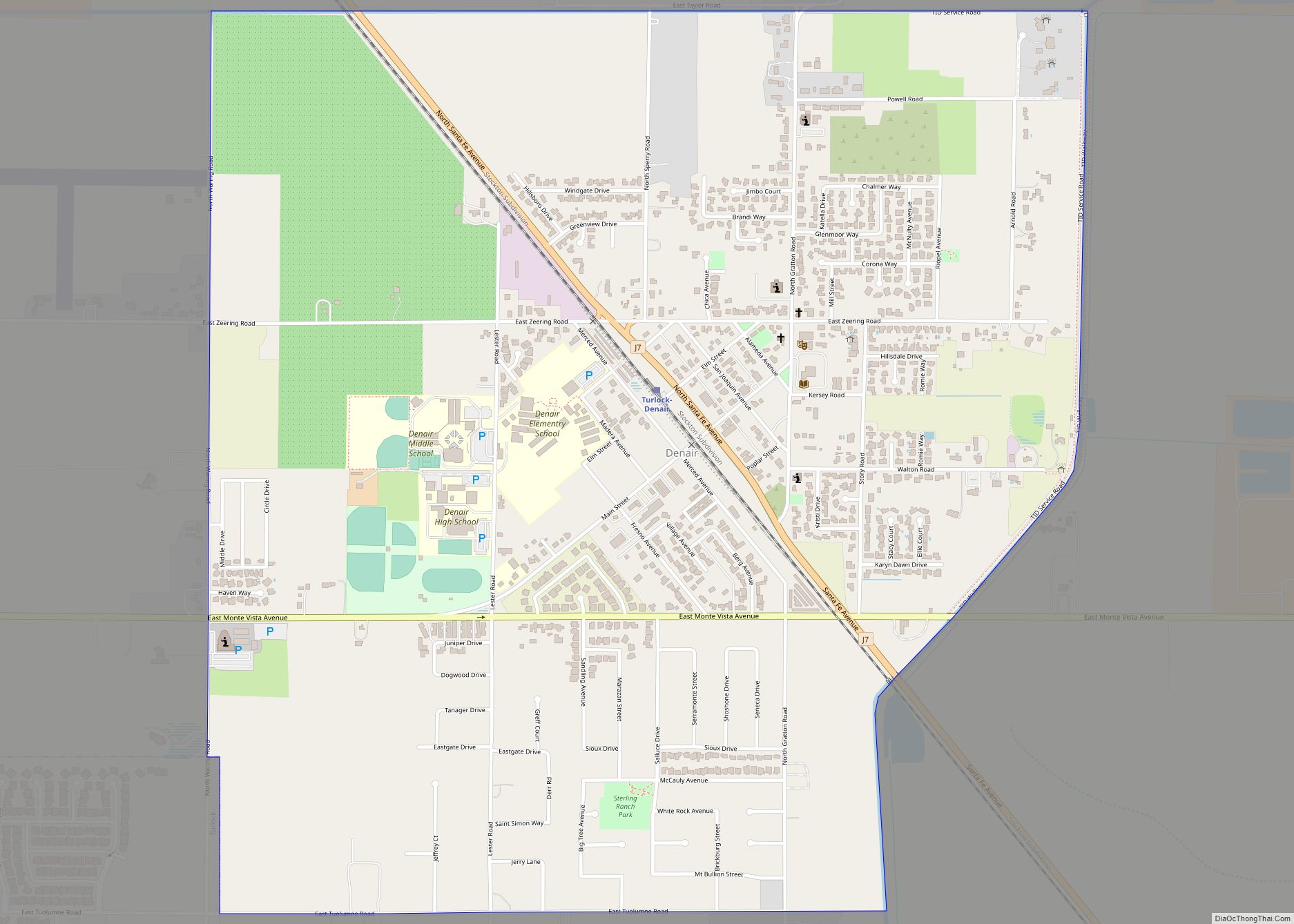 Map of Denair CDP