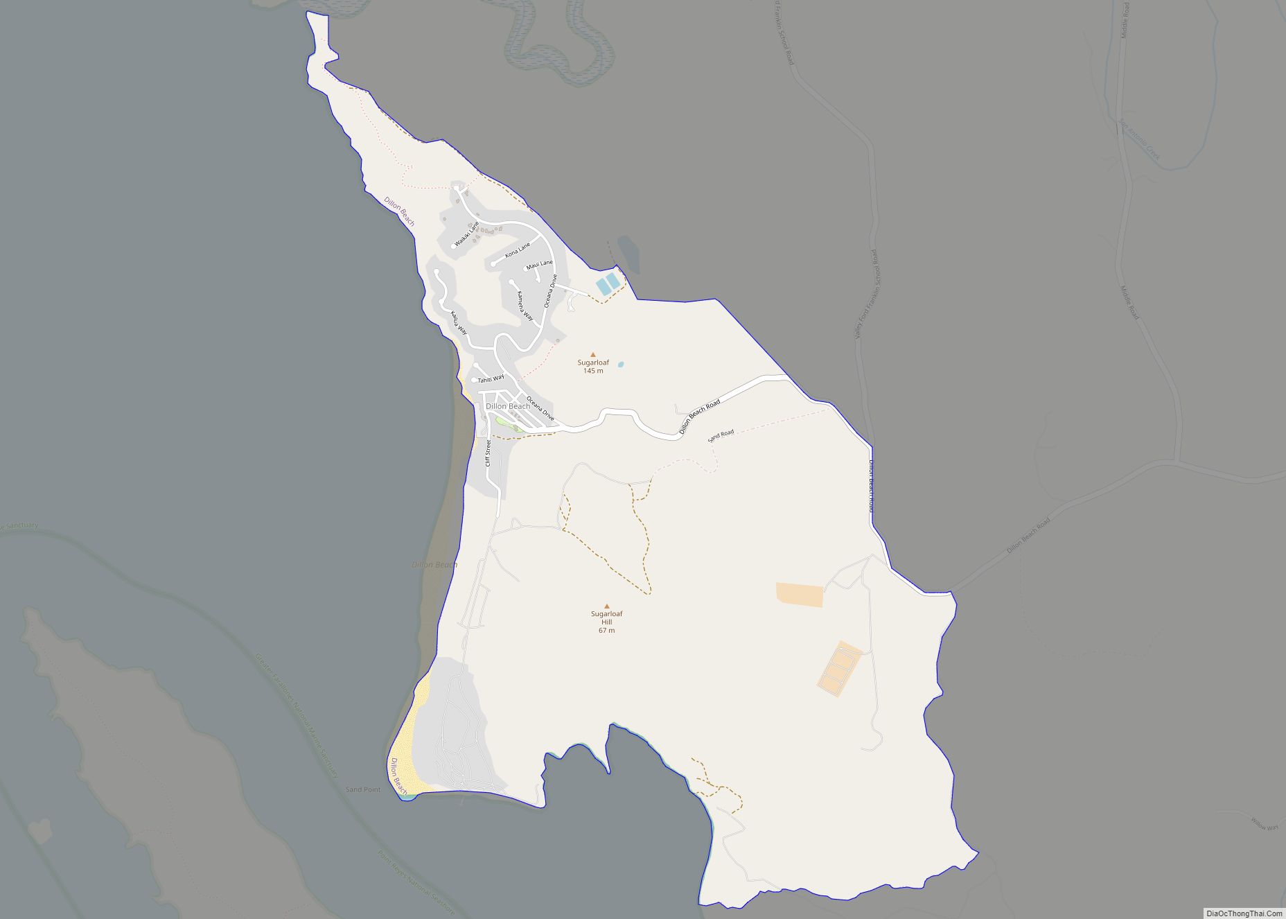 Map of Dillon Beach CDP