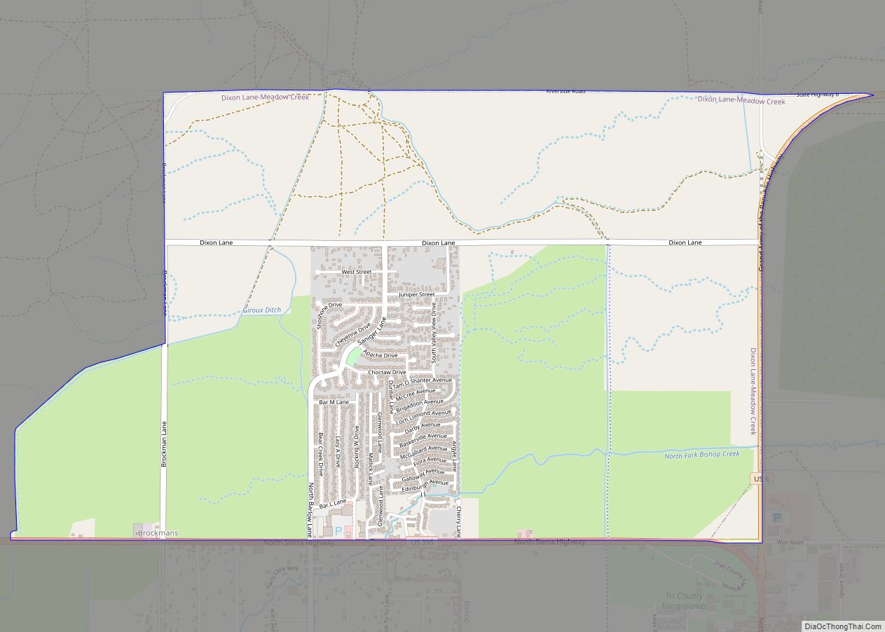 Map of Dixon Lane-Meadow Creek CDP