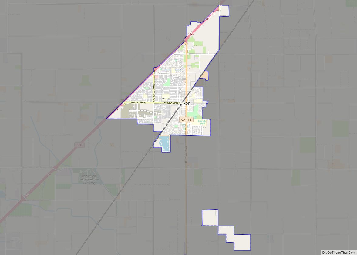Map of Dixon city