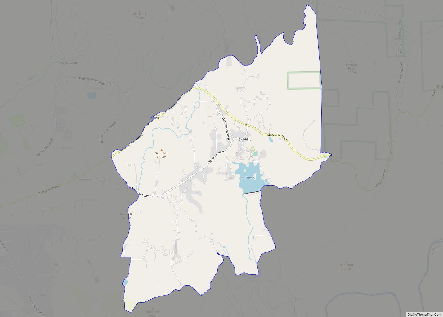 Map of Dobbins CDP