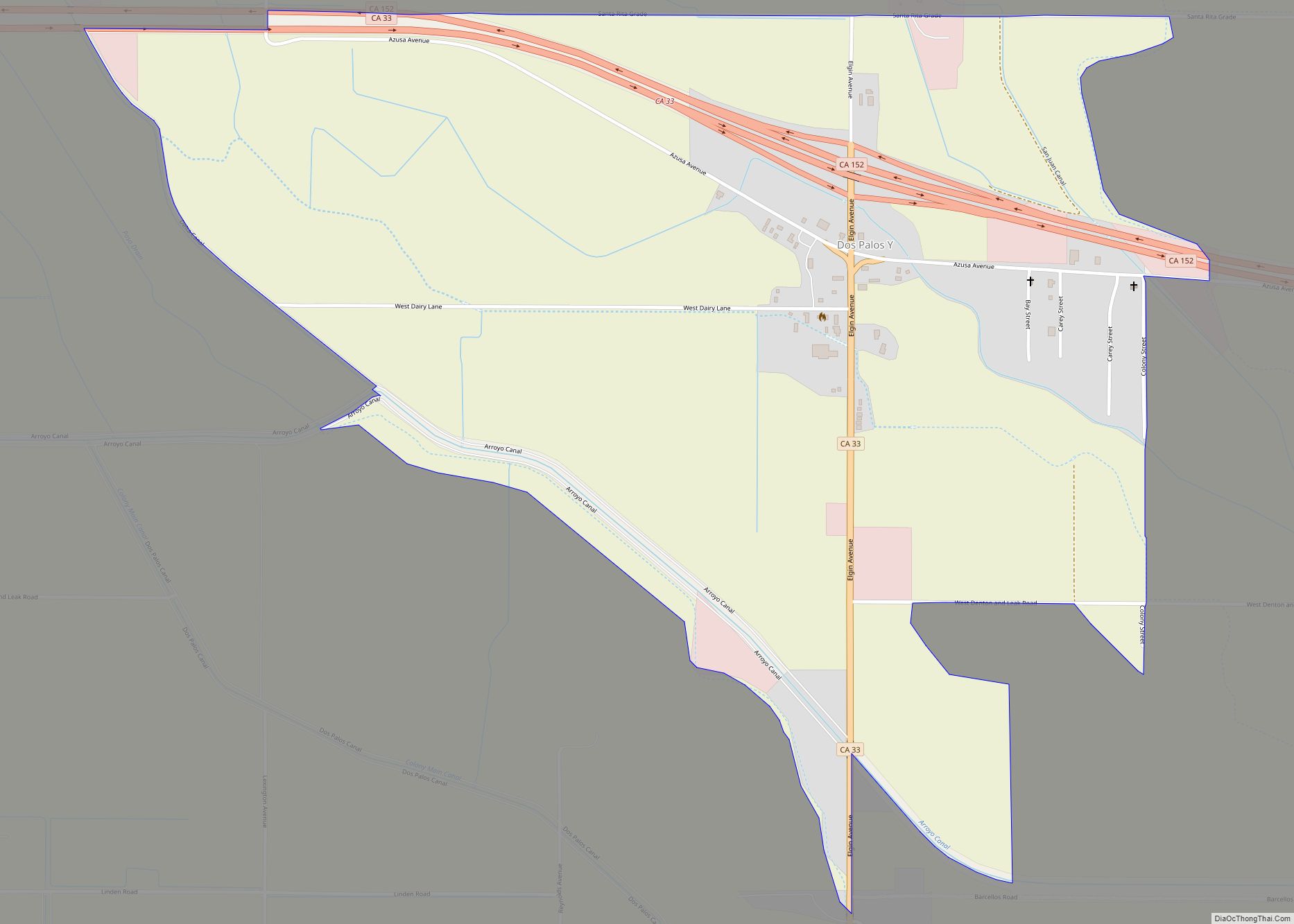 Map of Dos Palos Y CDP