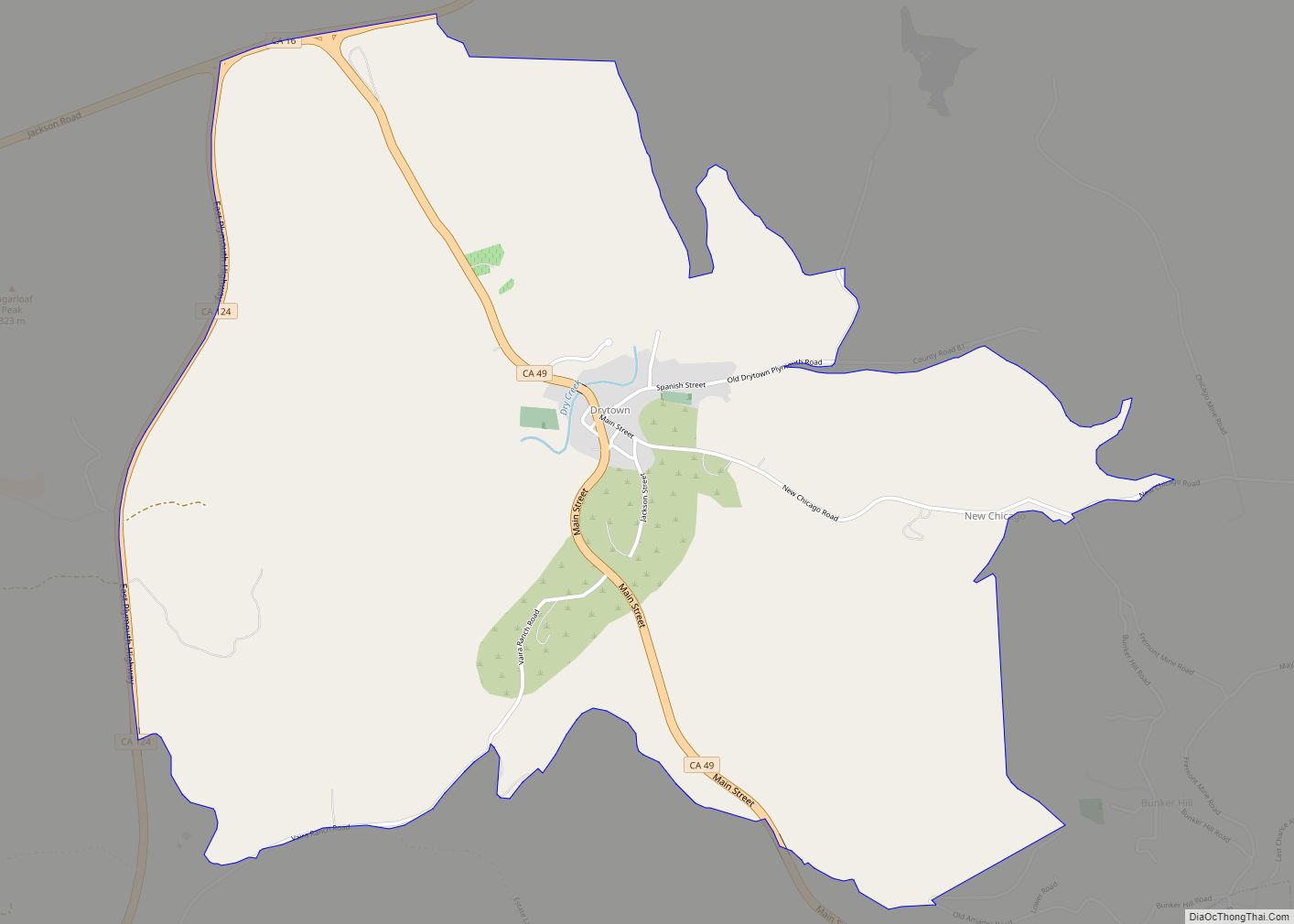 Map of Drytown CDP