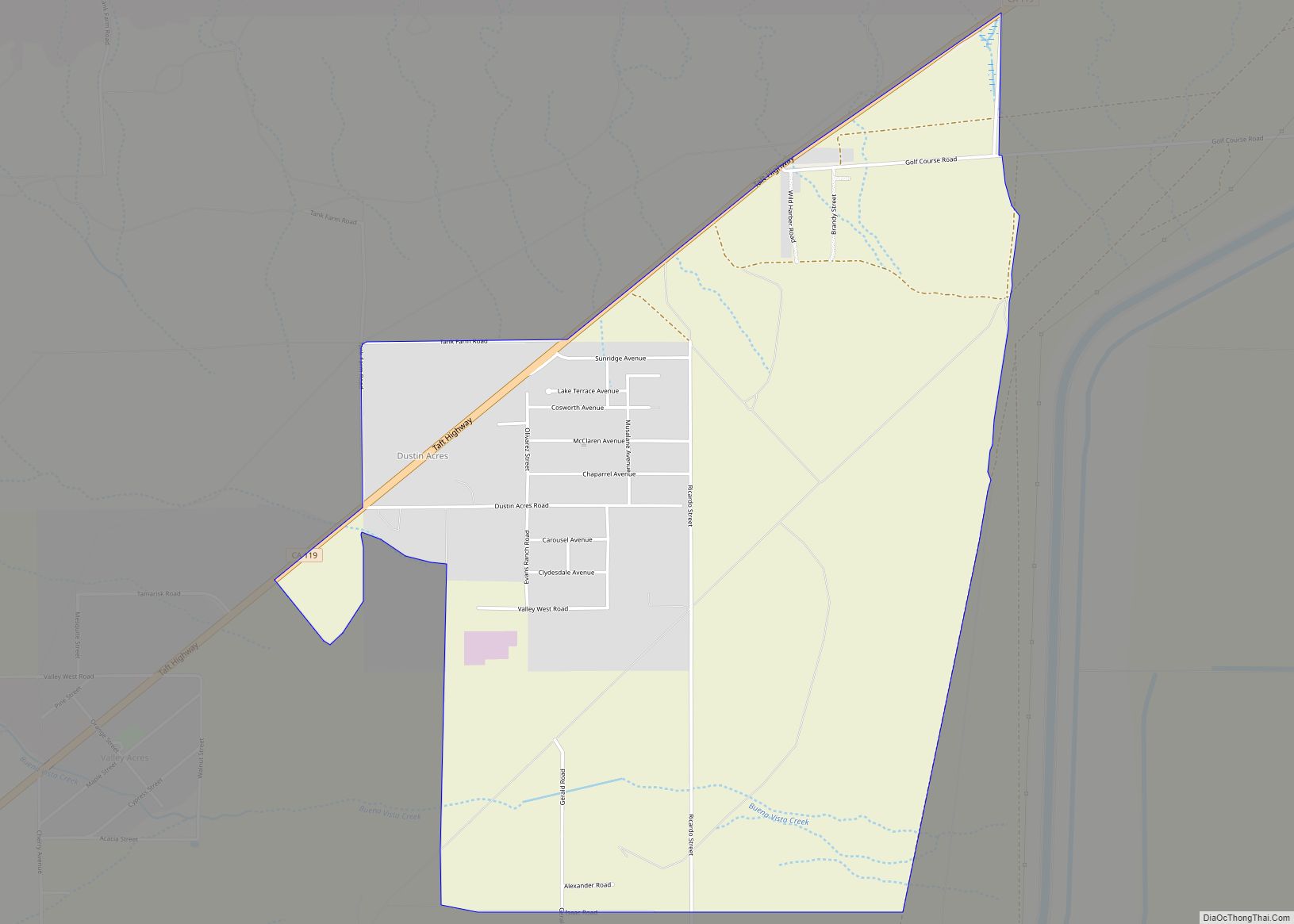 Map of Dustin Acres CDP
