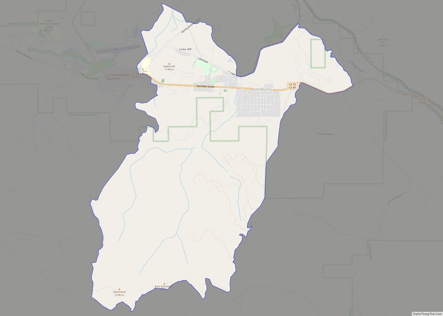 Map of East Quincy CDP