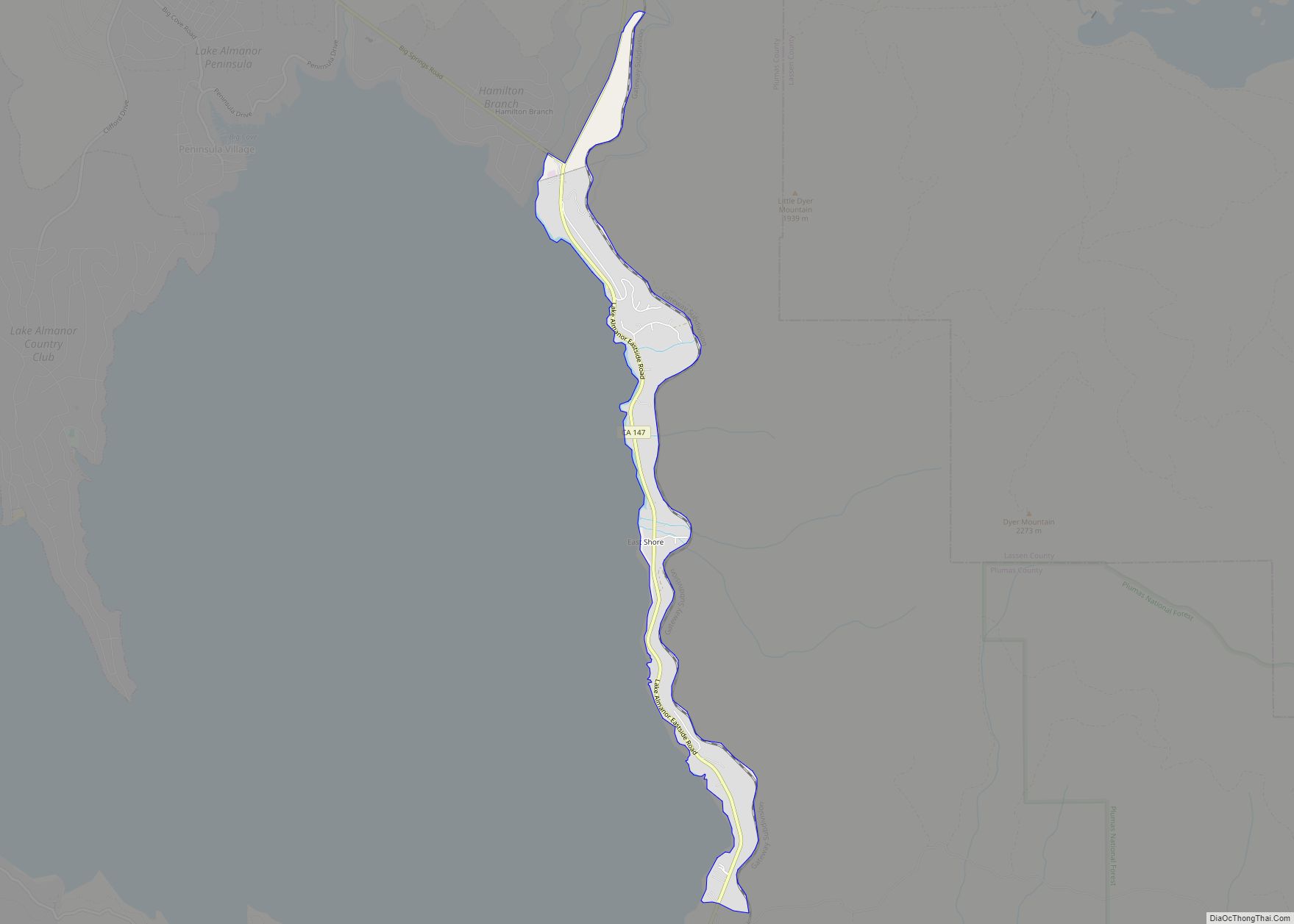 Map of East Shore CDP