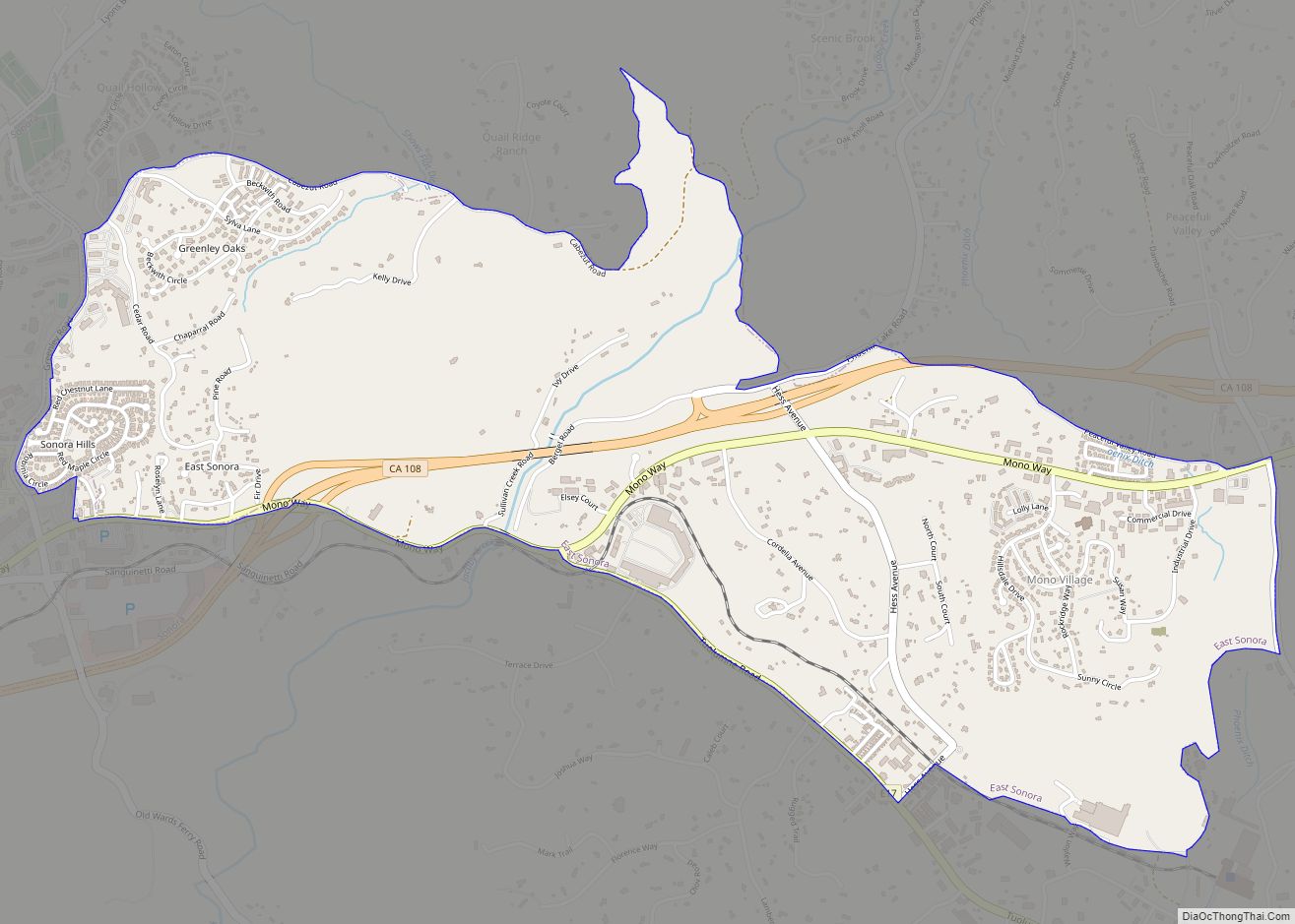 Map of East Sonora CDP