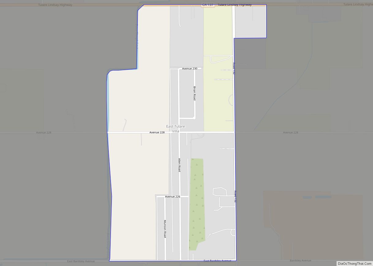 Map of East Tulare Villa CDP
