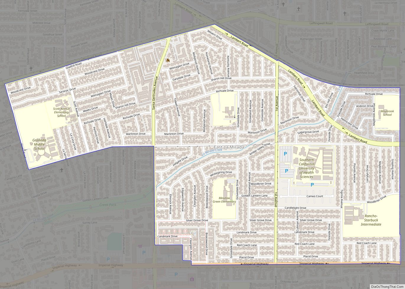 Map of East Whittier CDP