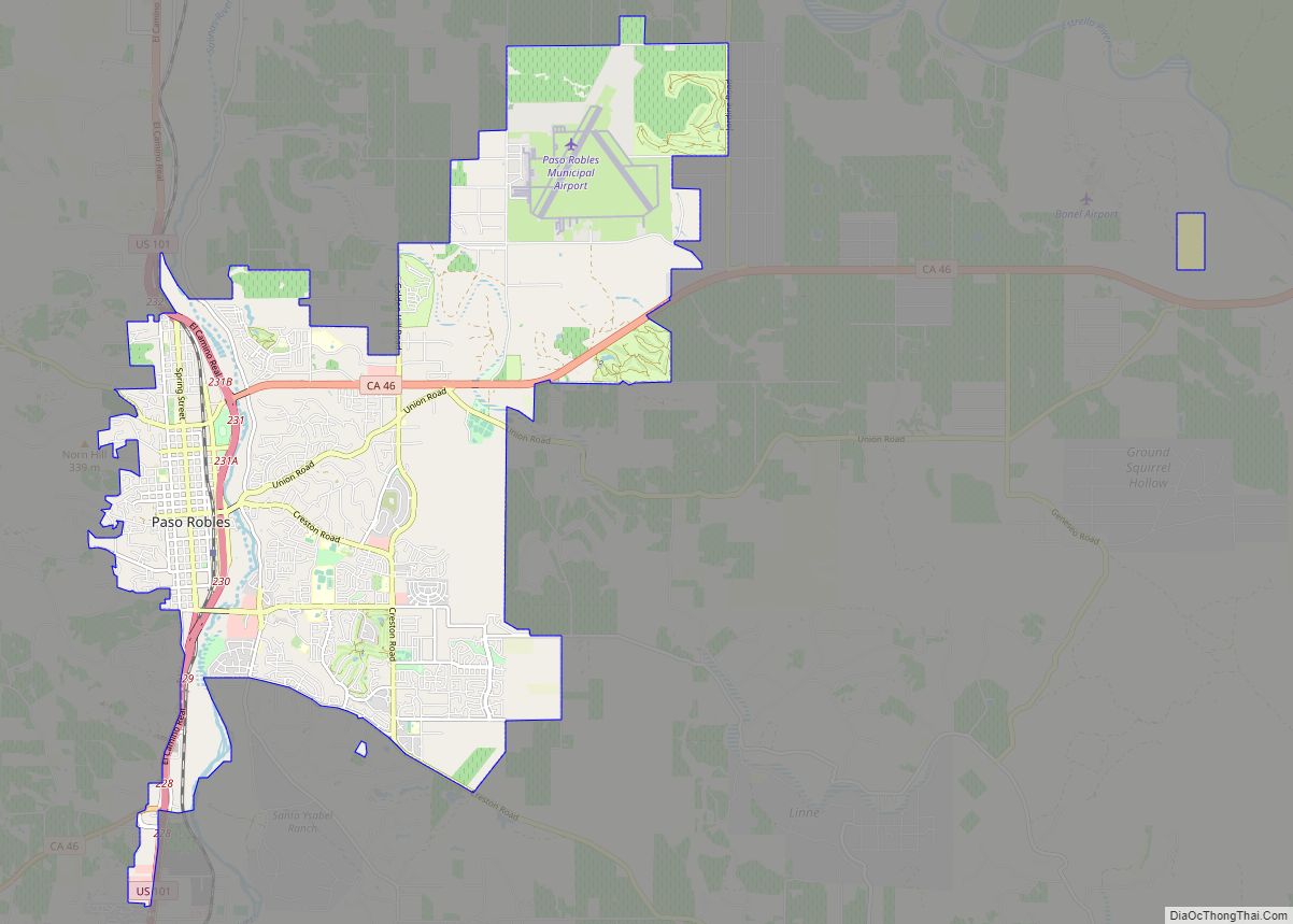 Map of City of El Paso de Robles (Paso Robles)