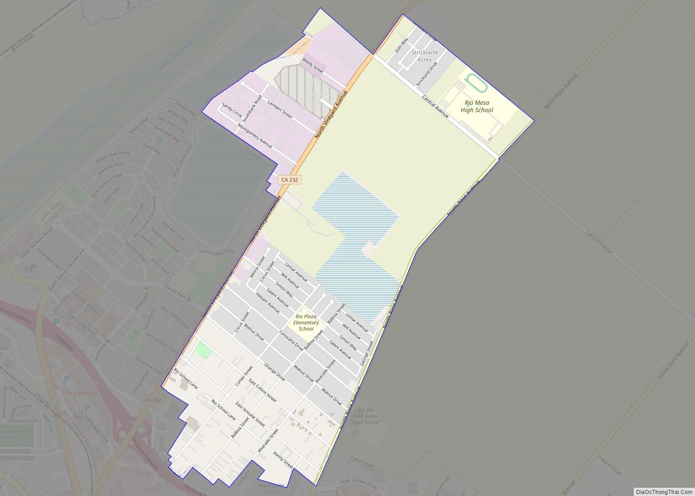 Map of El Rio CDP