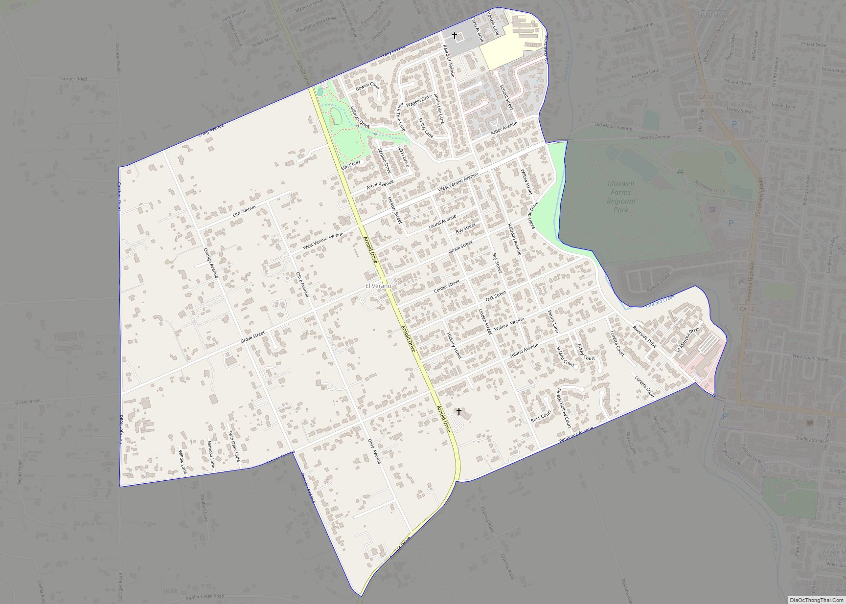 Map of El Verano CDP