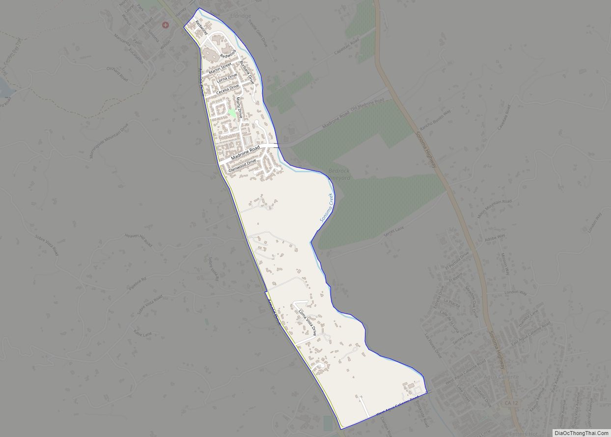 Map of Eldridge CDP, California