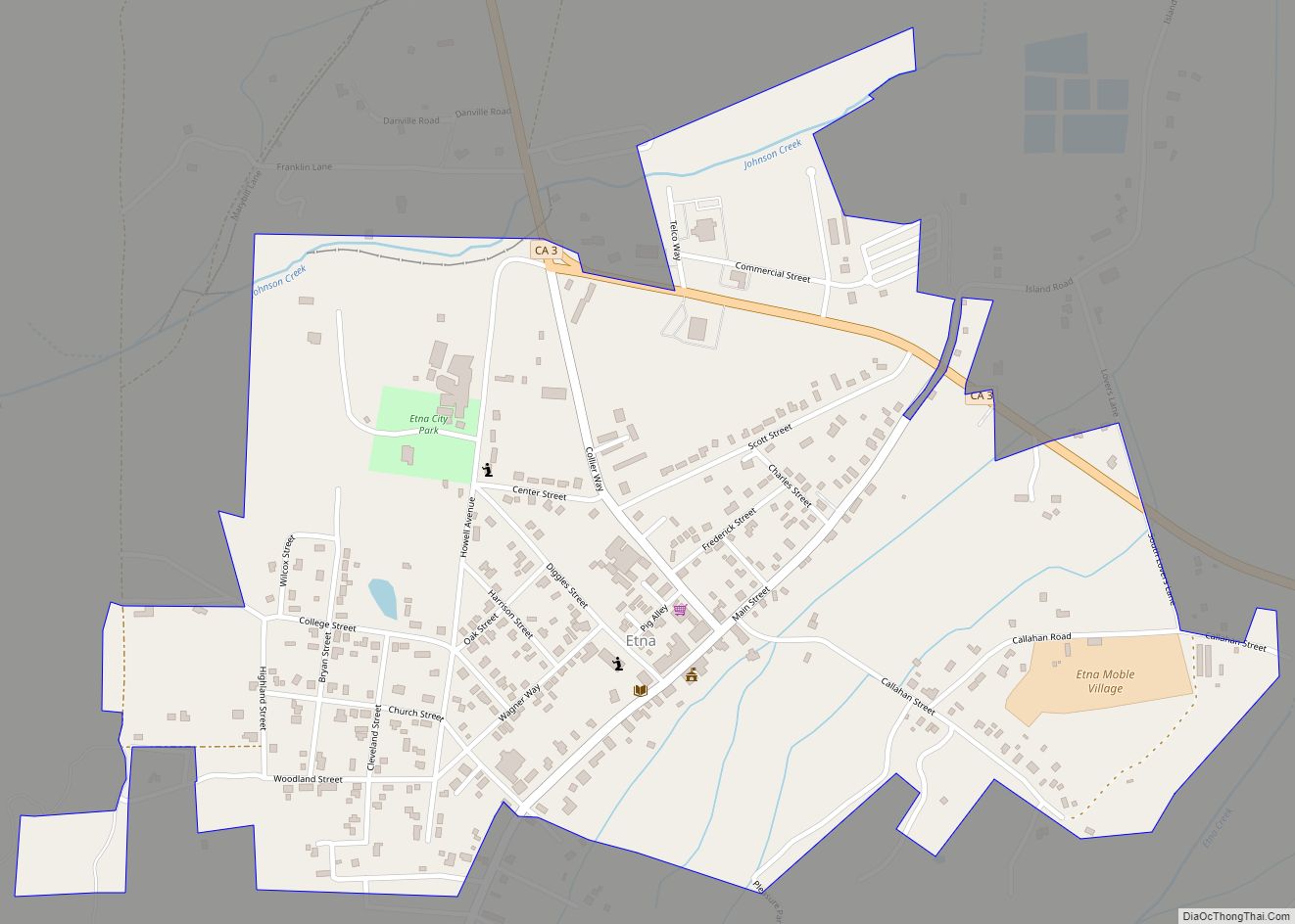 Map of Etna city