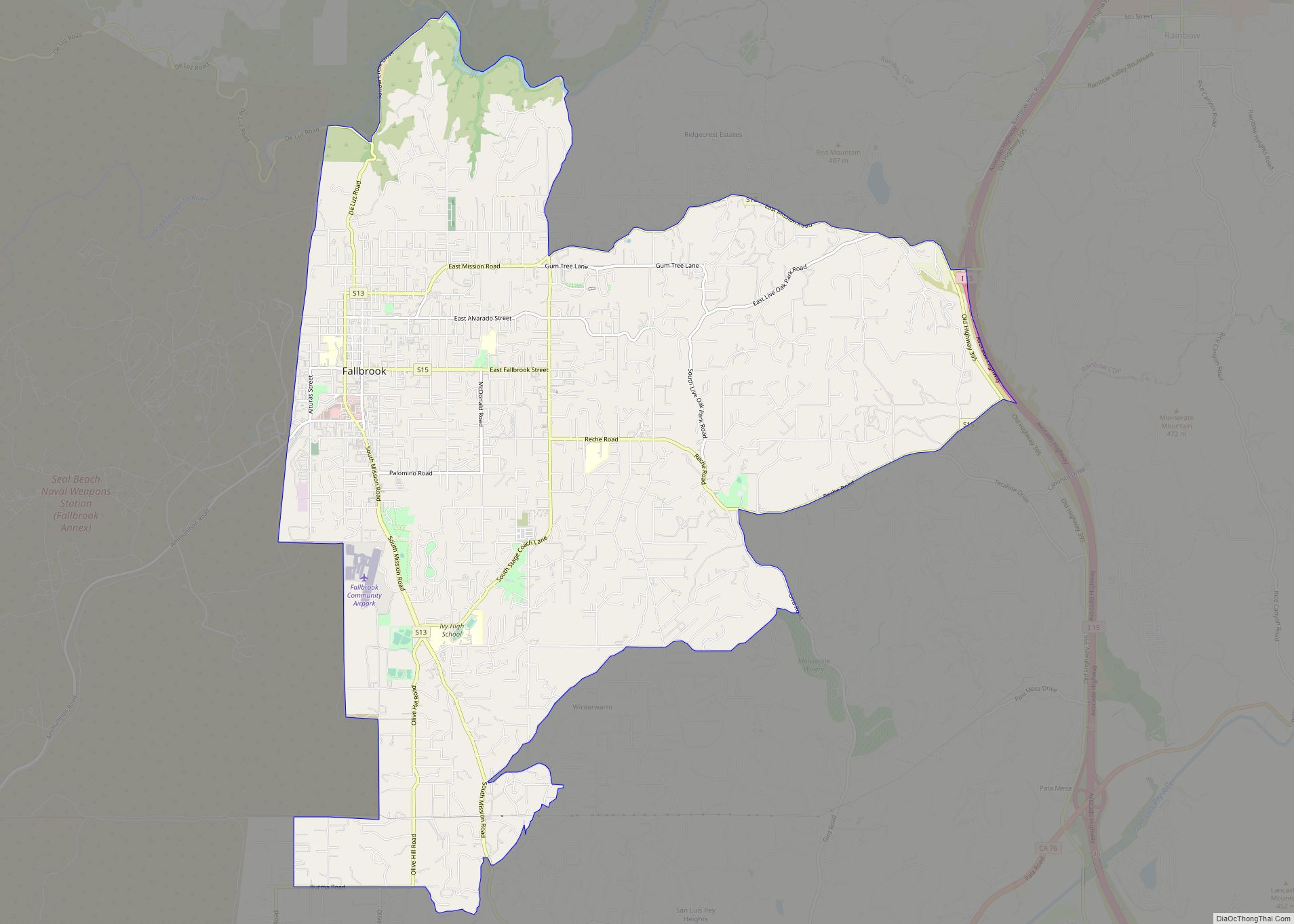 Map of Fallbrook CDP