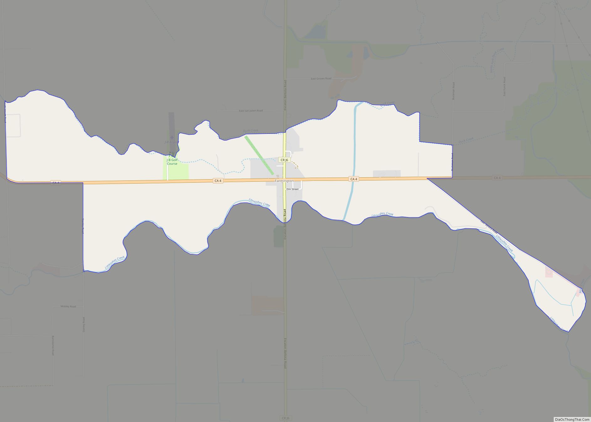 Map of Farmington CDP, California