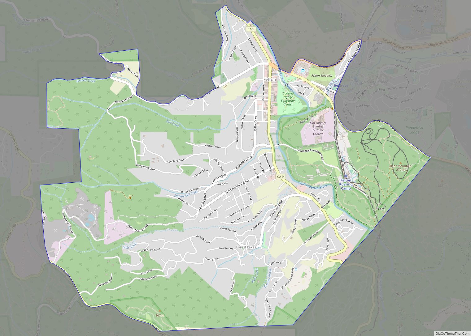 Map of Felton CDP