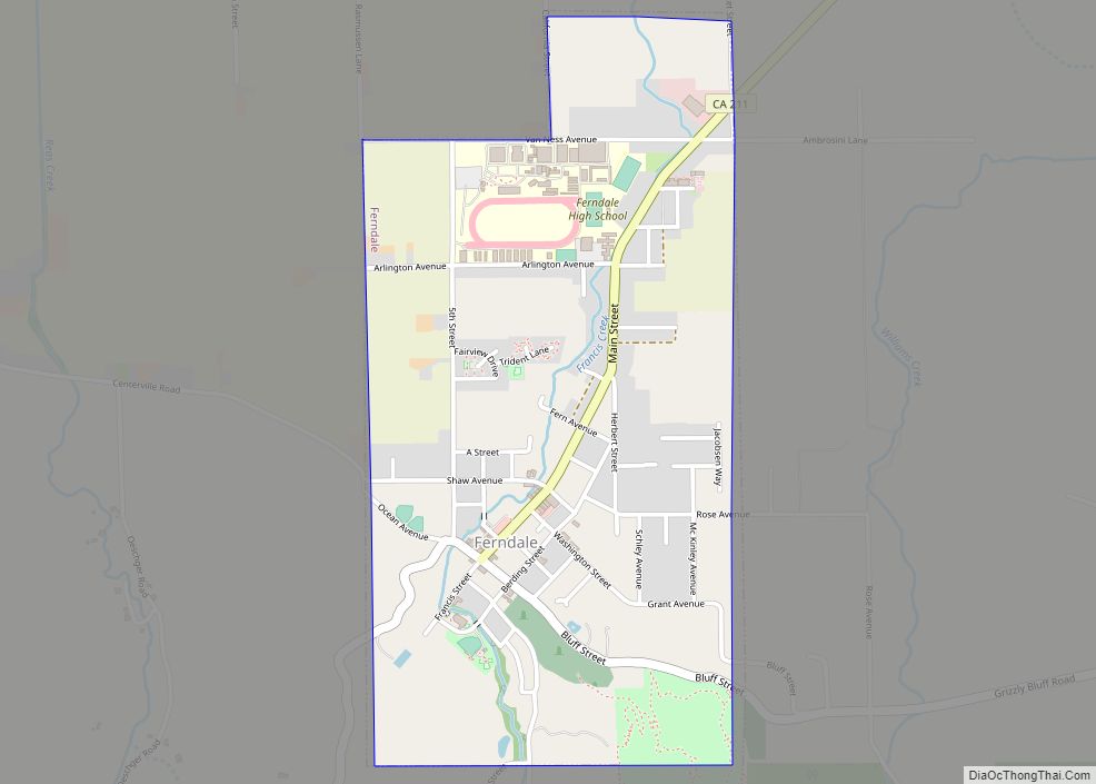 Map of Ferndale city