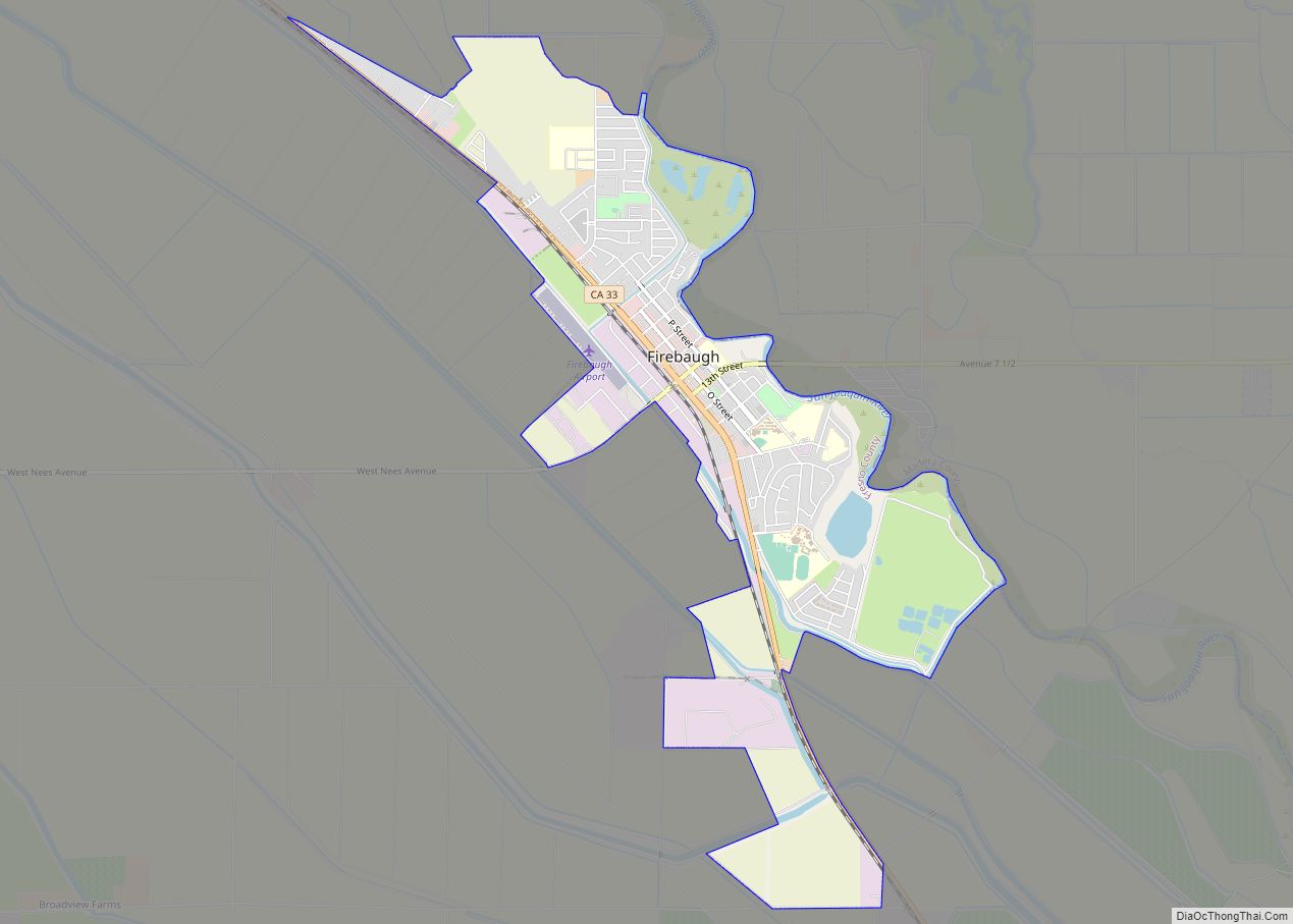 Map of Firebaugh city