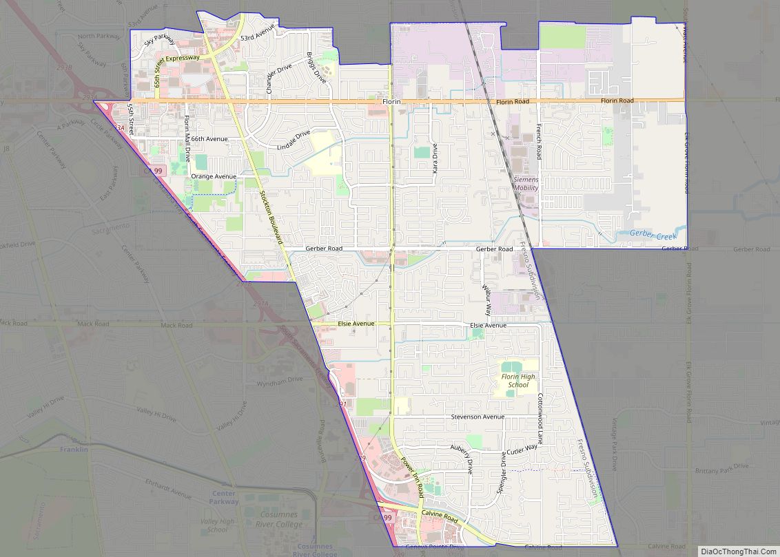 Map of Florin CDP