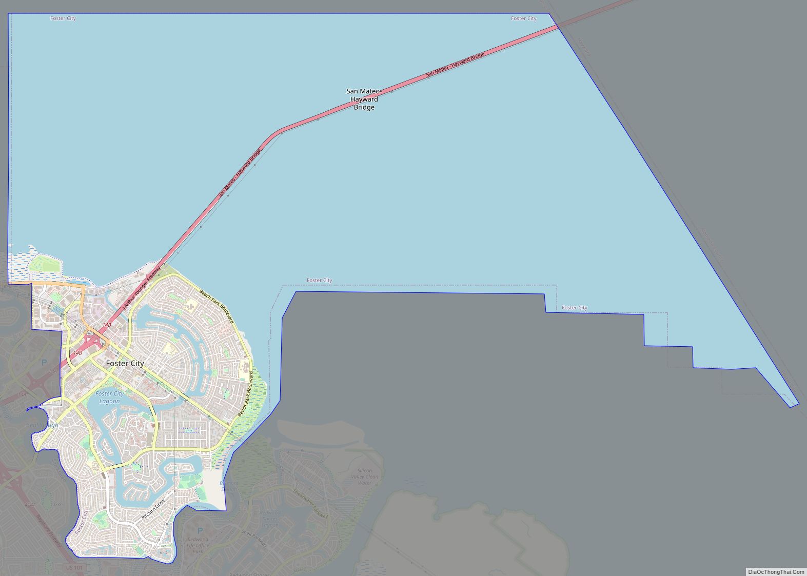 Map of Foster City city