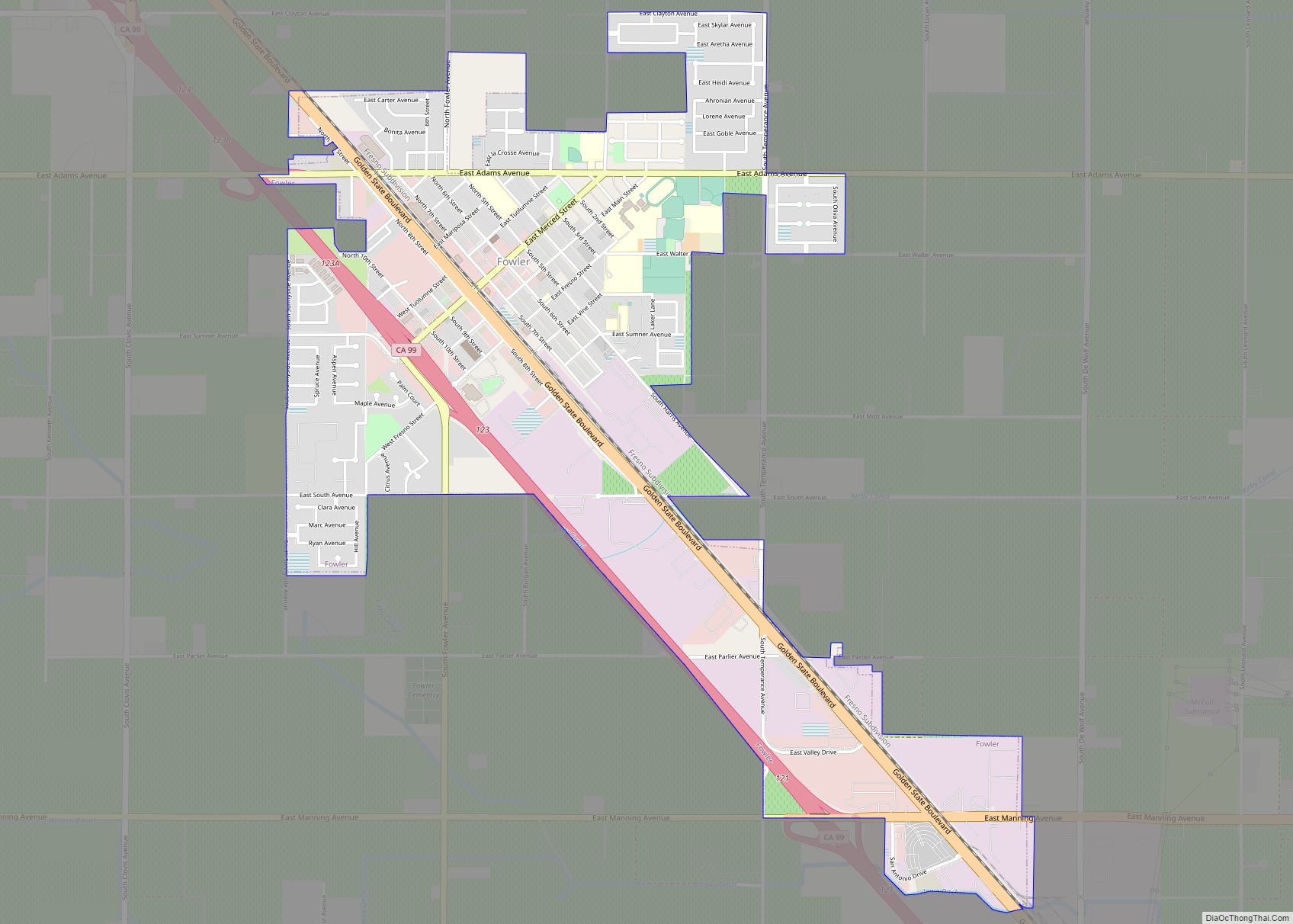 Map of Fowler city