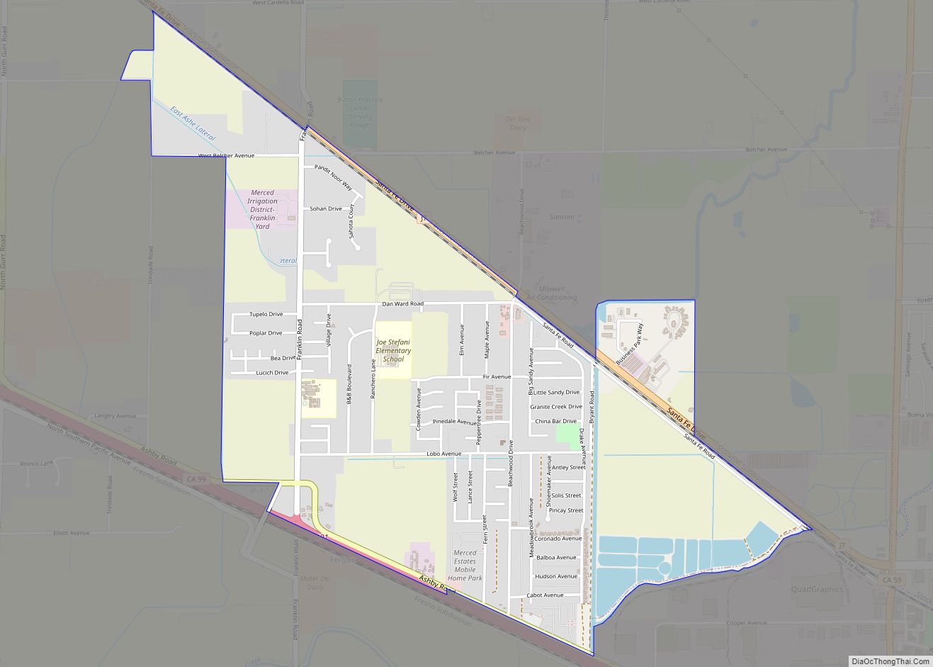 Map of Franklin CDP, California