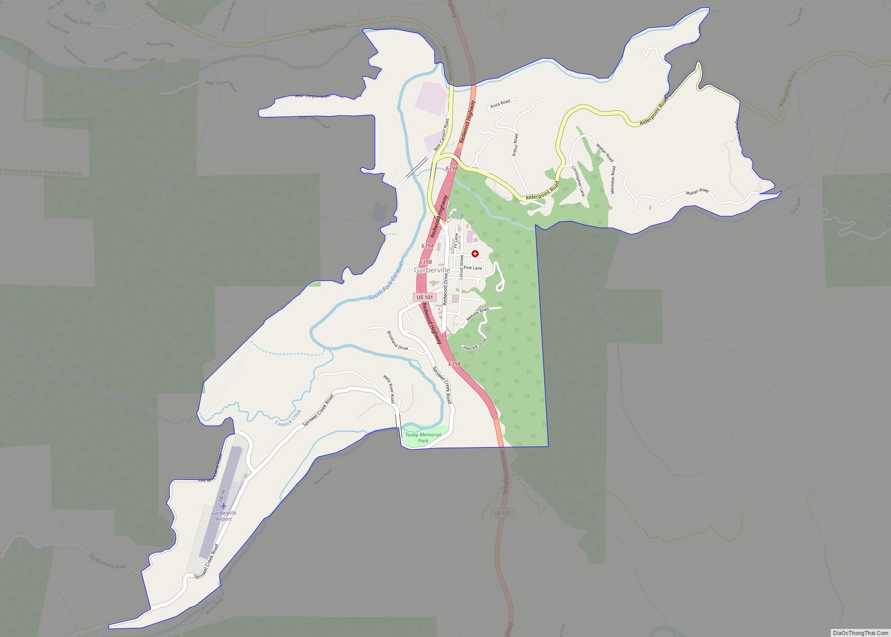 Map of Garberville CDP