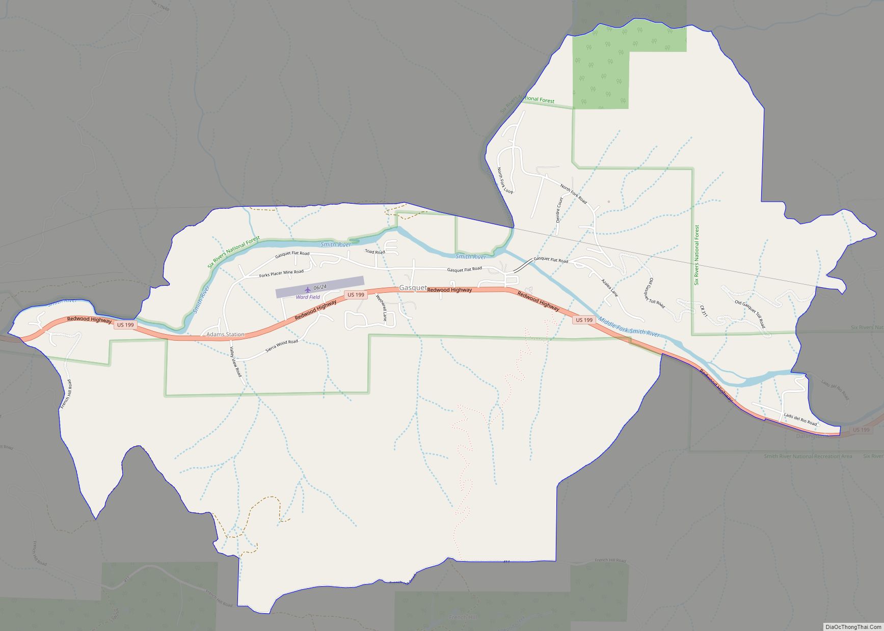 Map of Gasquet CDP