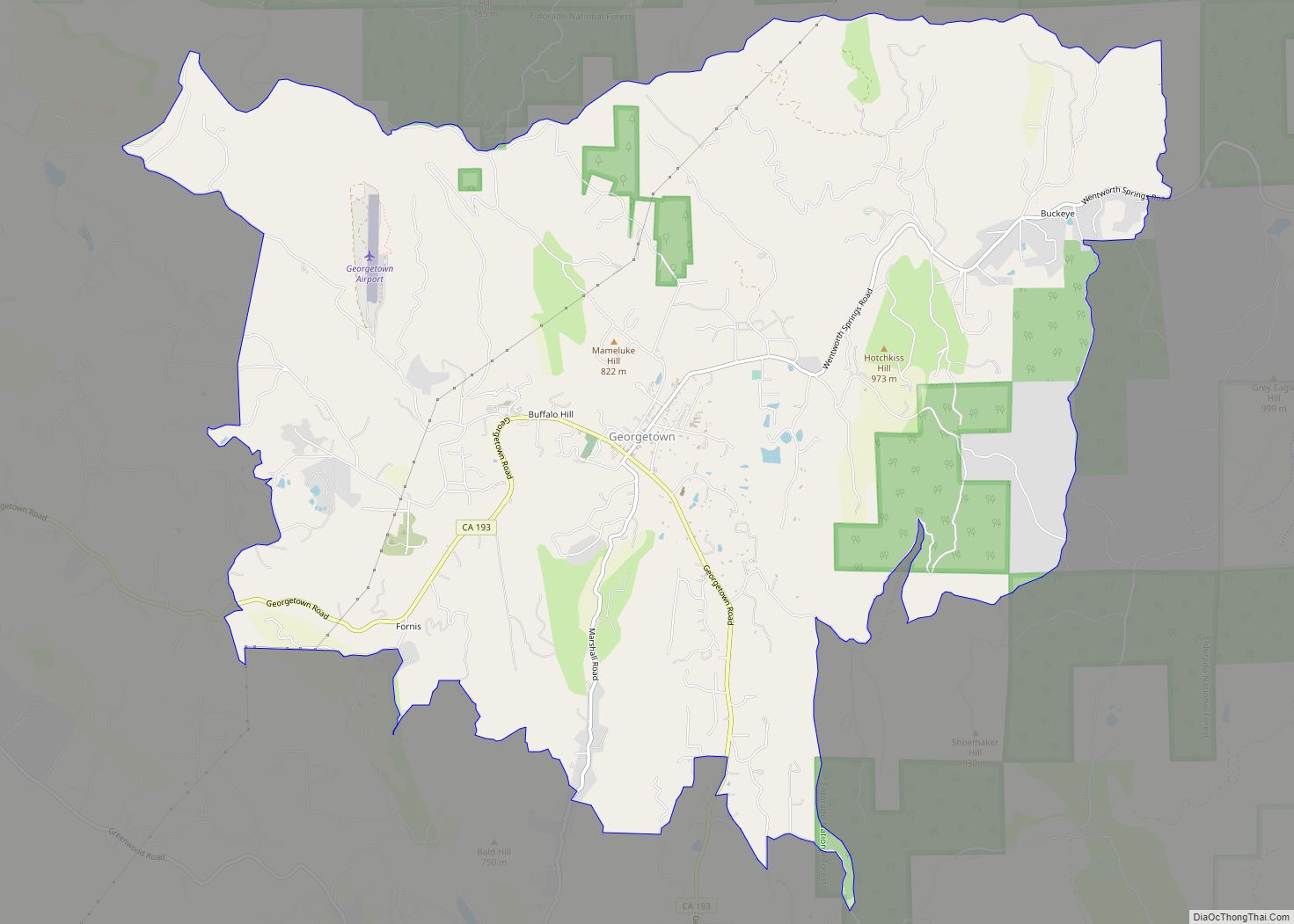 Map of Georgetown CDP, California