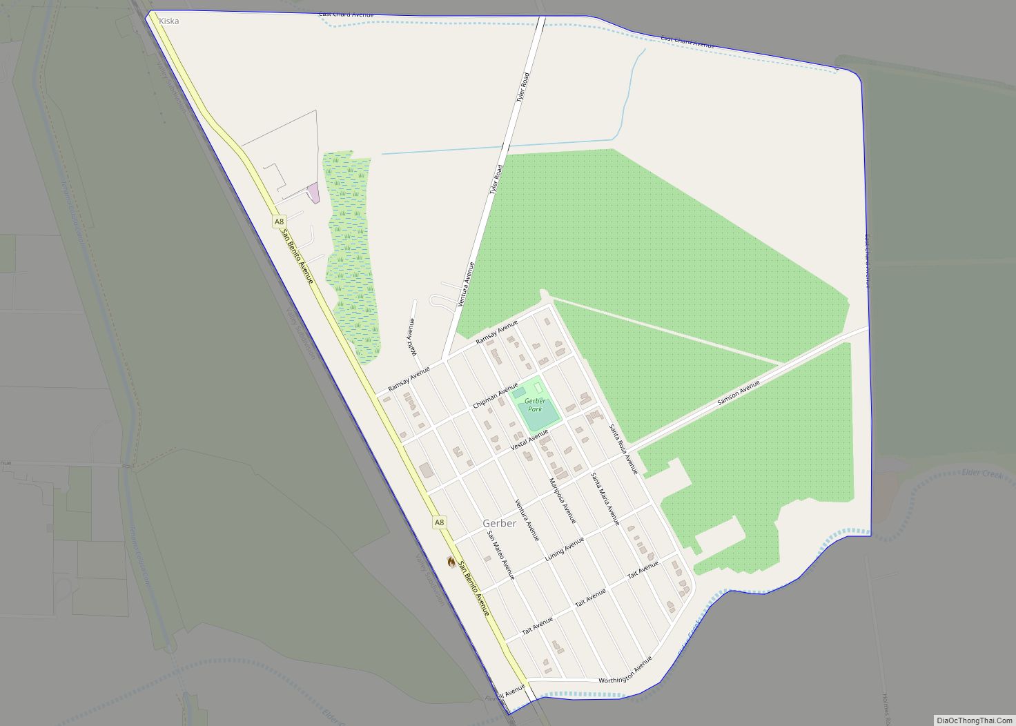 Map of Gerber CDP
