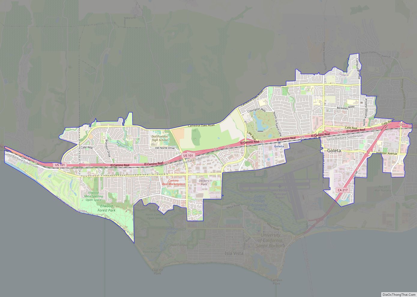 Map of Goleta city