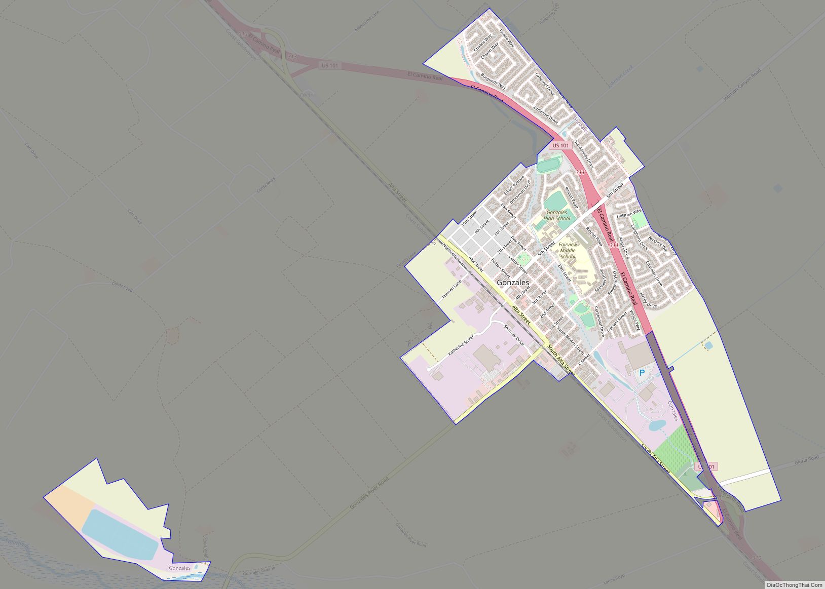 Map of Gonzales city