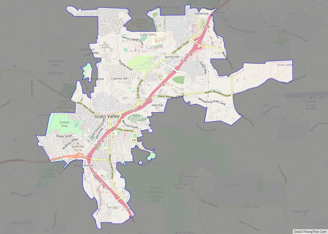 Map of Grass Valley city