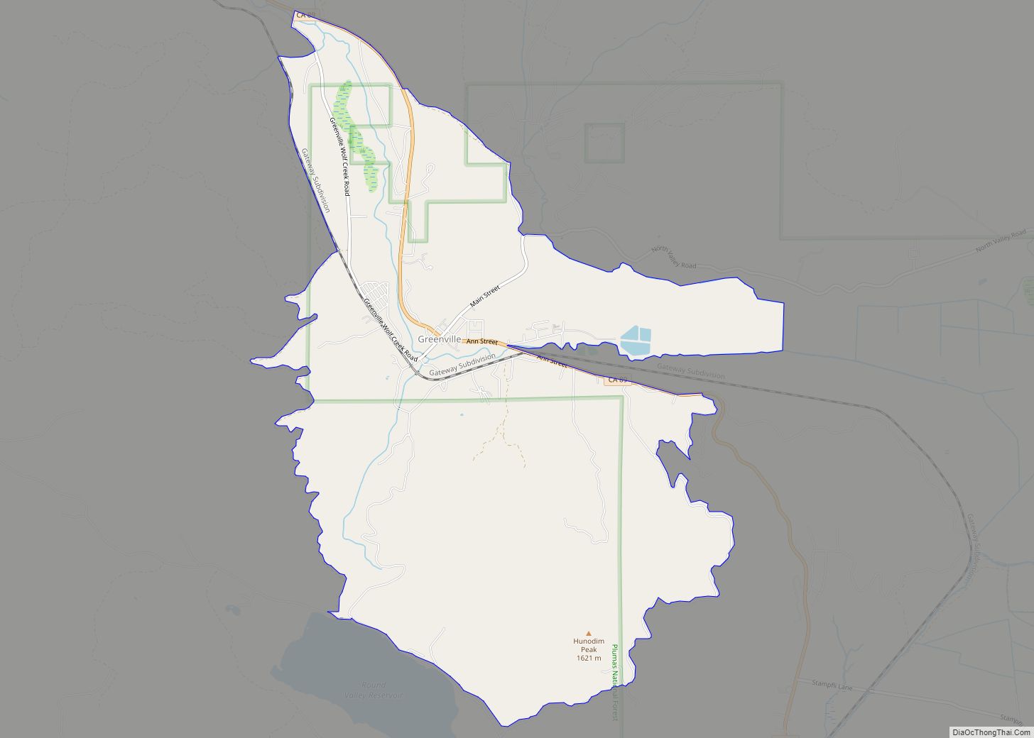 Map of Greenville CDP, California