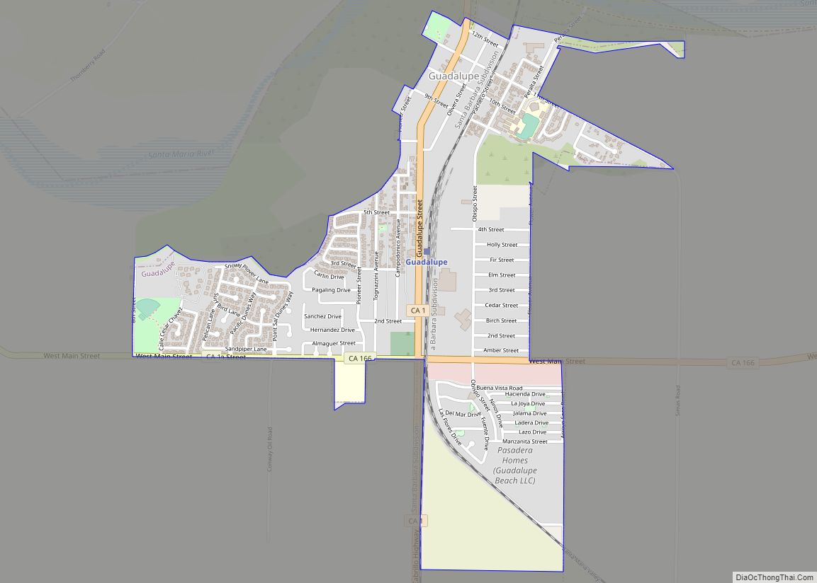 Map of Guadalupe city, California
