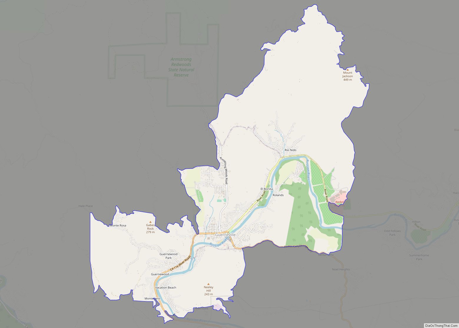 Map of Guerneville CDP