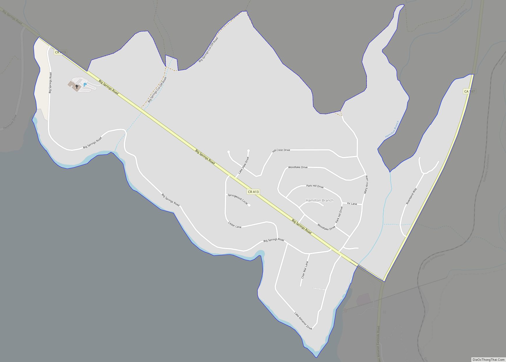 Map of Hamilton Branch CDP