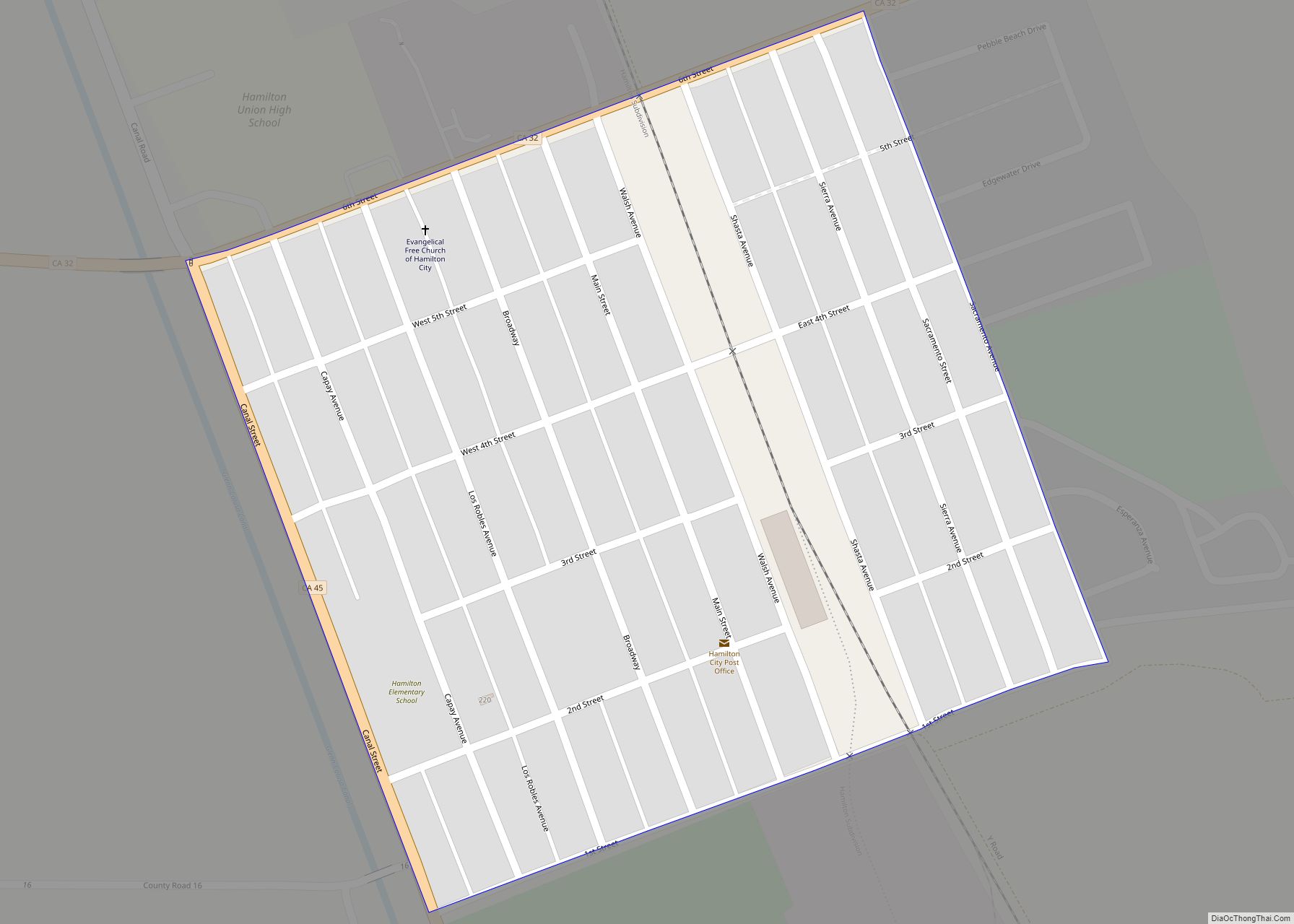 Map of Hamilton City CDP