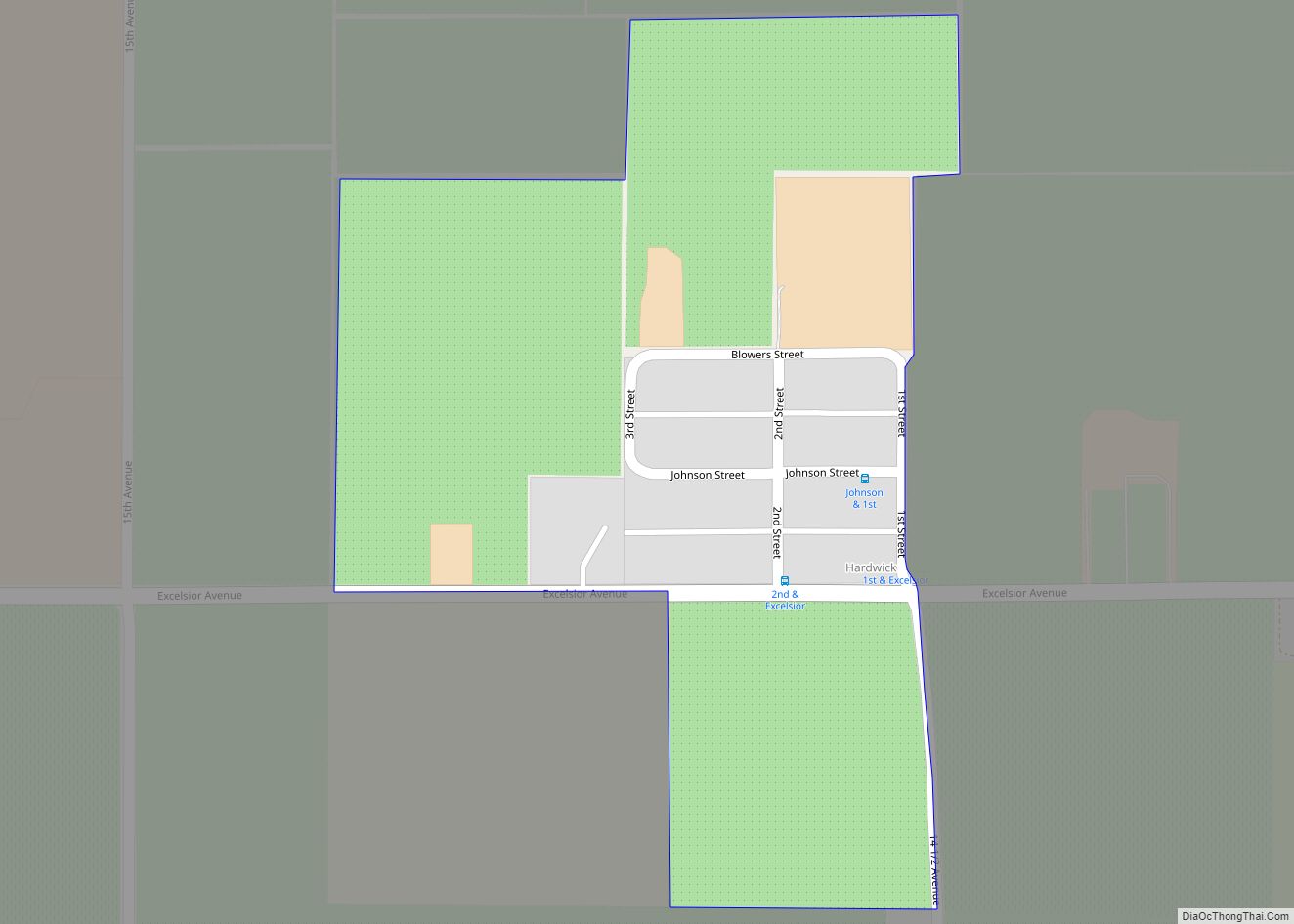 Map of Hardwick CDP