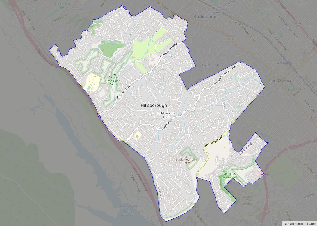 Map of Hillsborough town