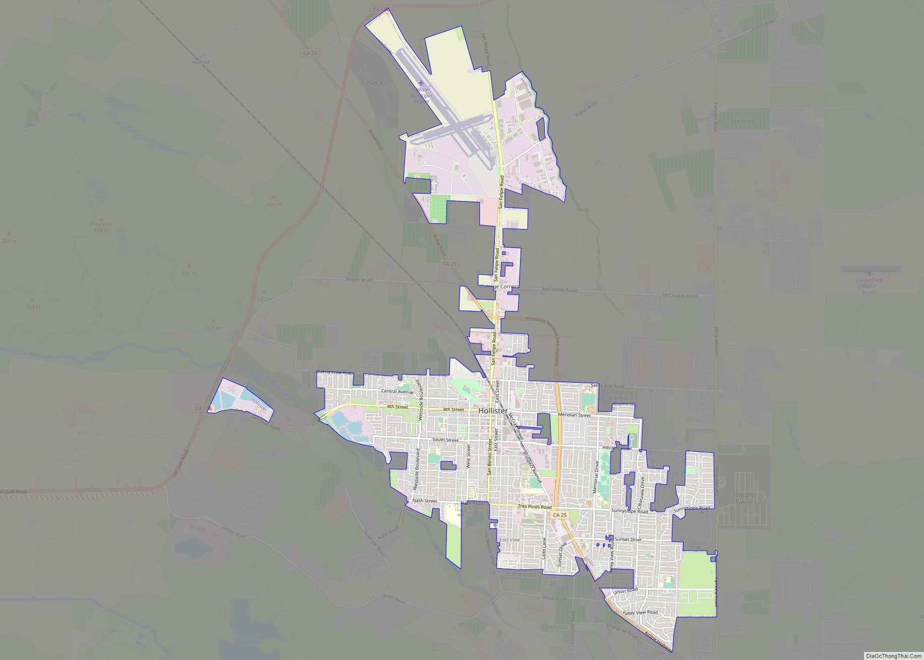 Map of Hollister city