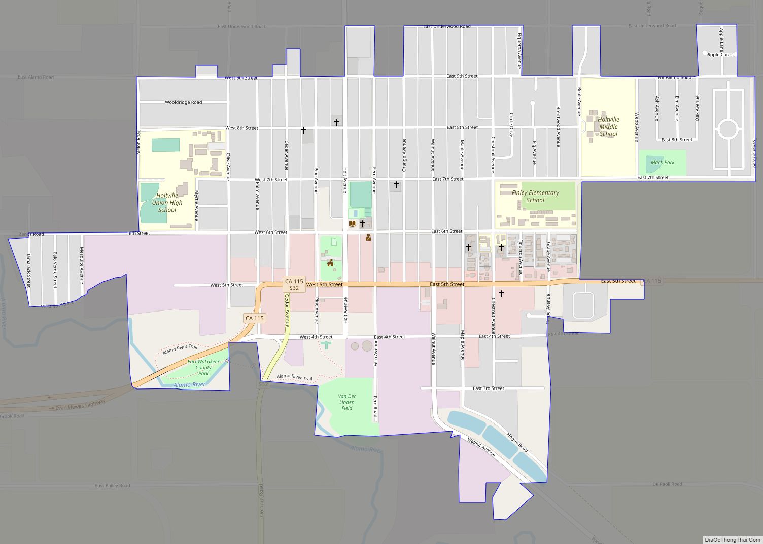 Map of Holtville city, California