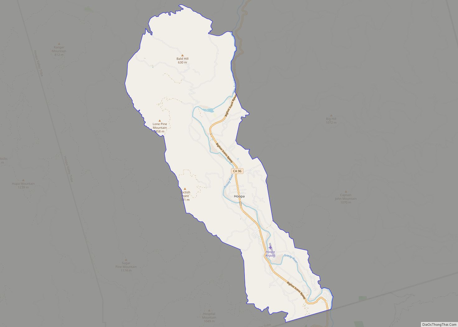 Map of Hoopa CDP