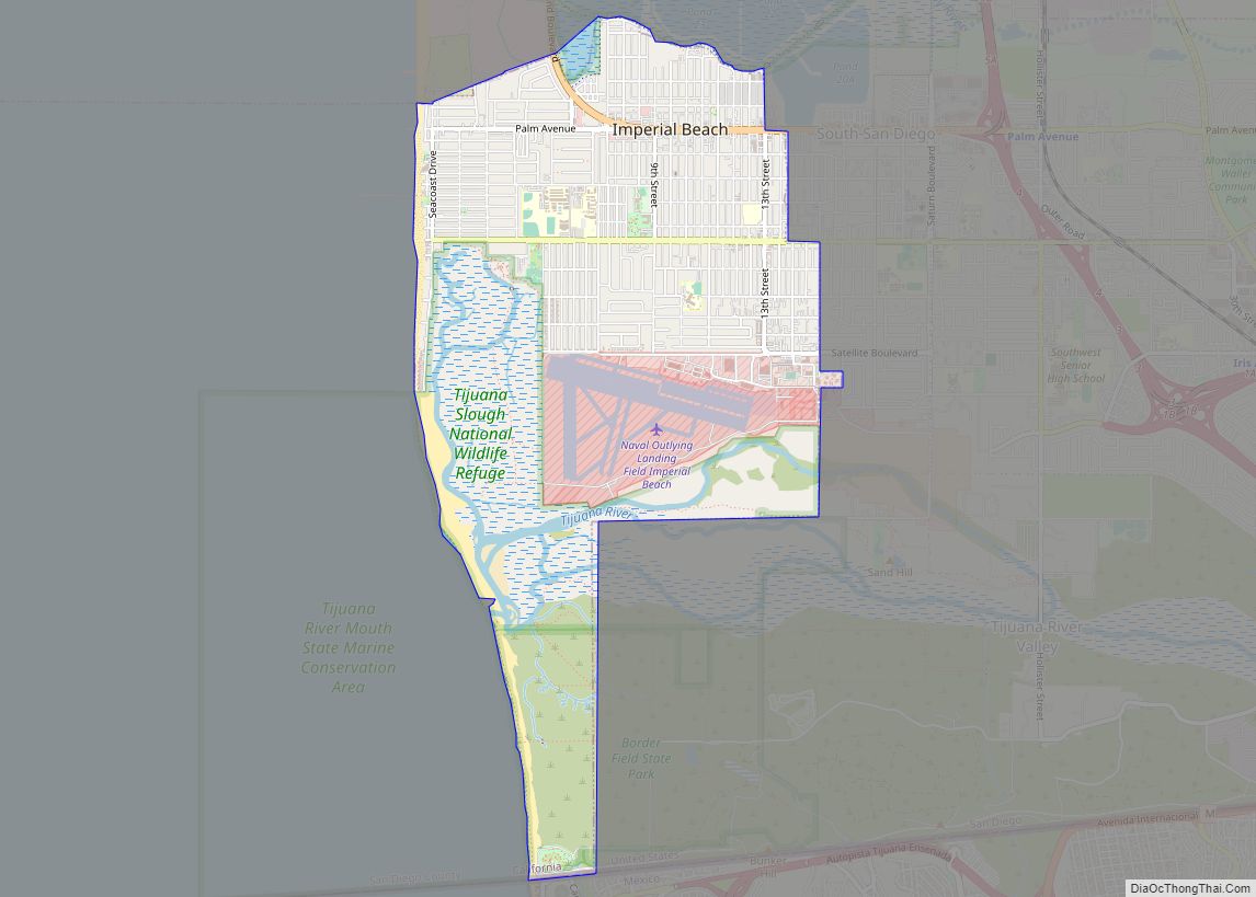 Map of Imperial Beach city