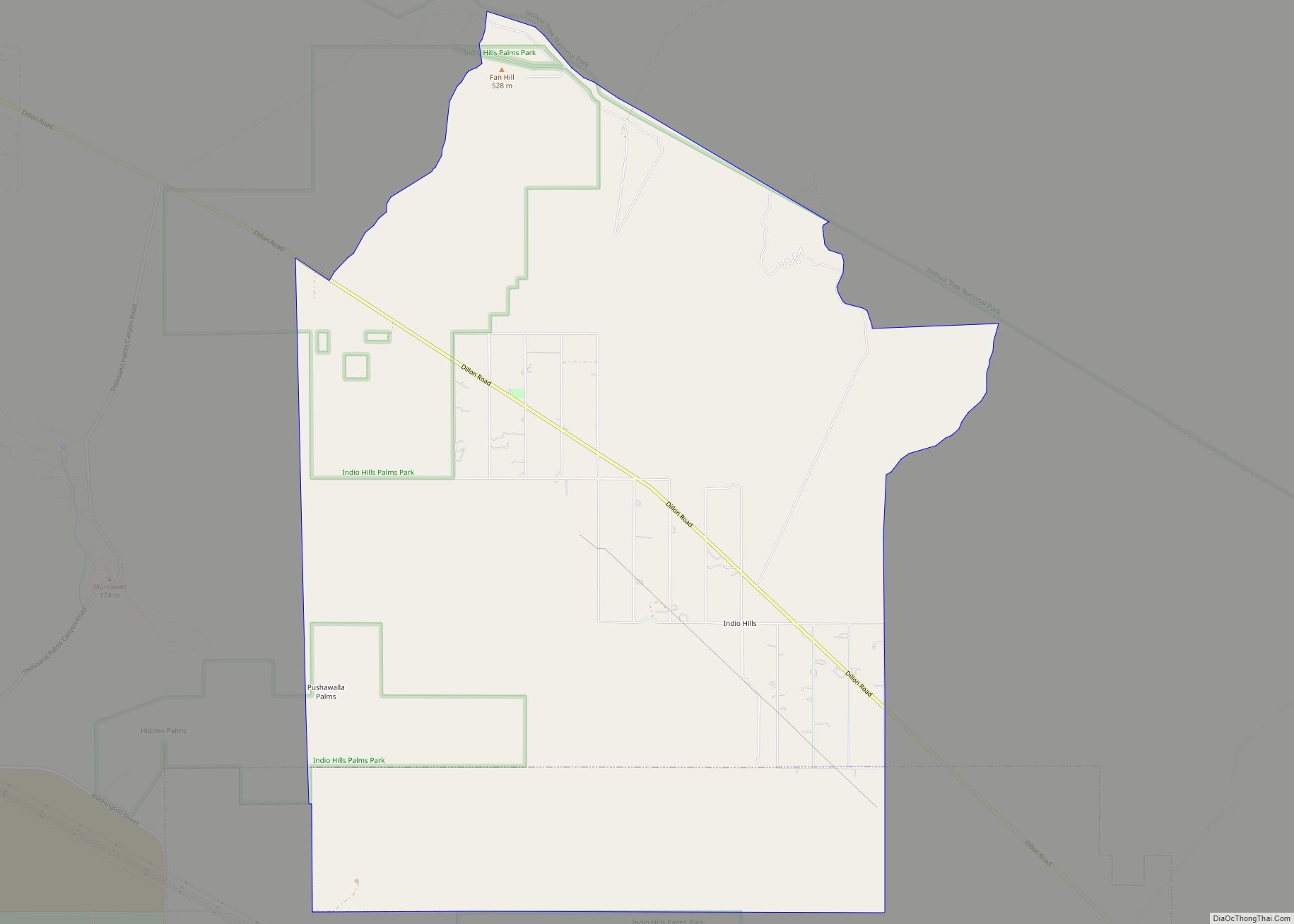 Map of Indio Hills CDP