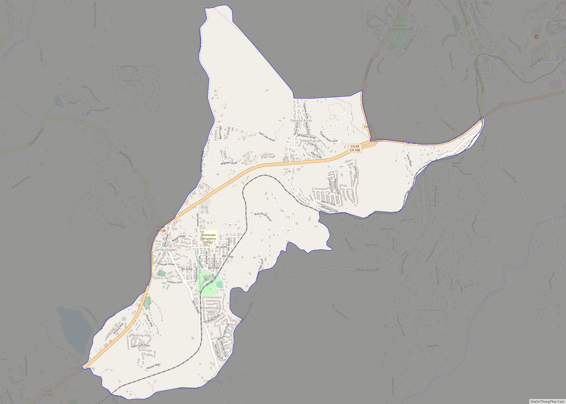 Map of Jamestown CDP