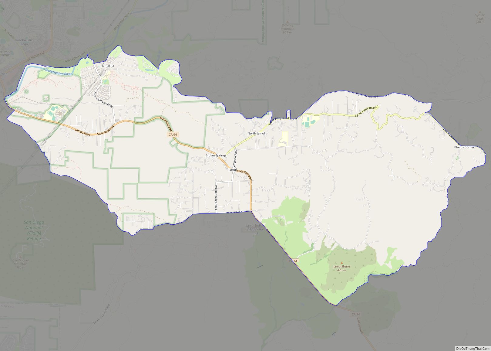 Map of Jamul CDP